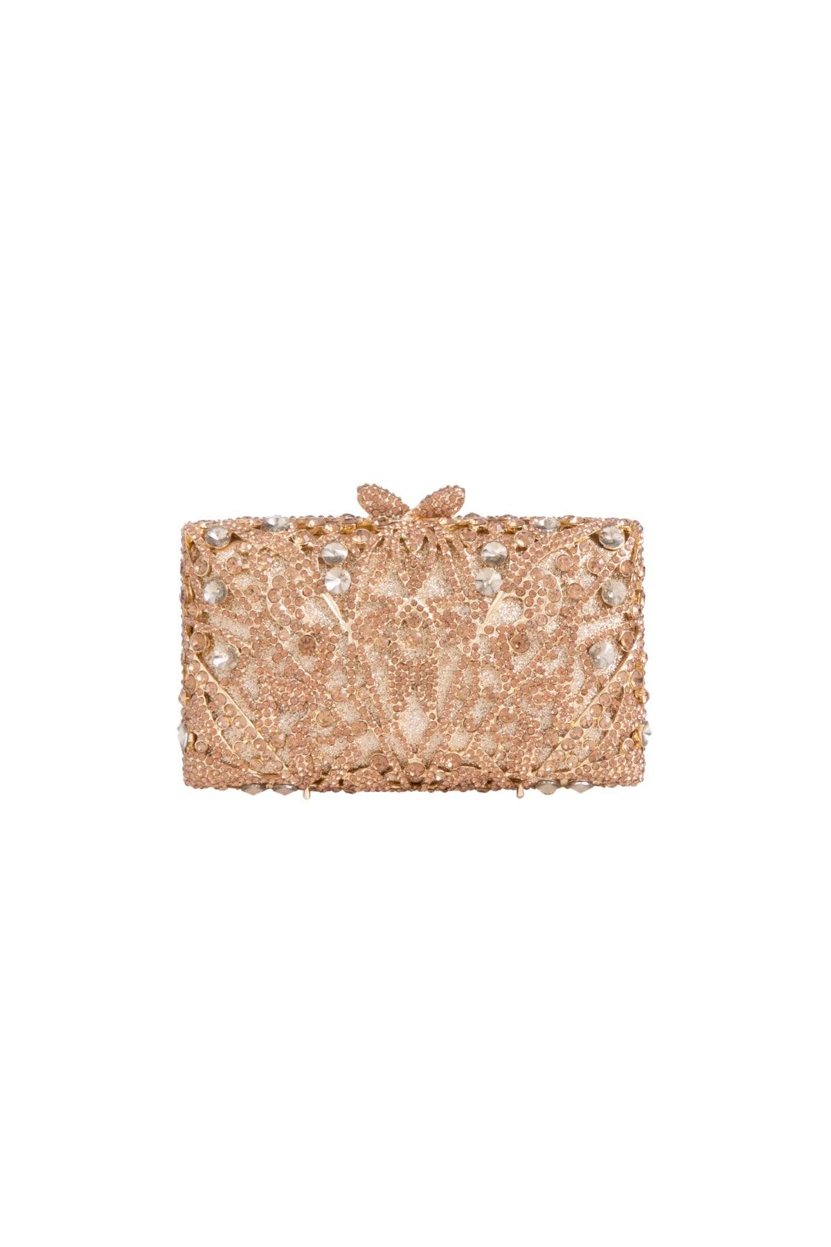 Gold Crystal Embellished Clutch Bag Aftershock London