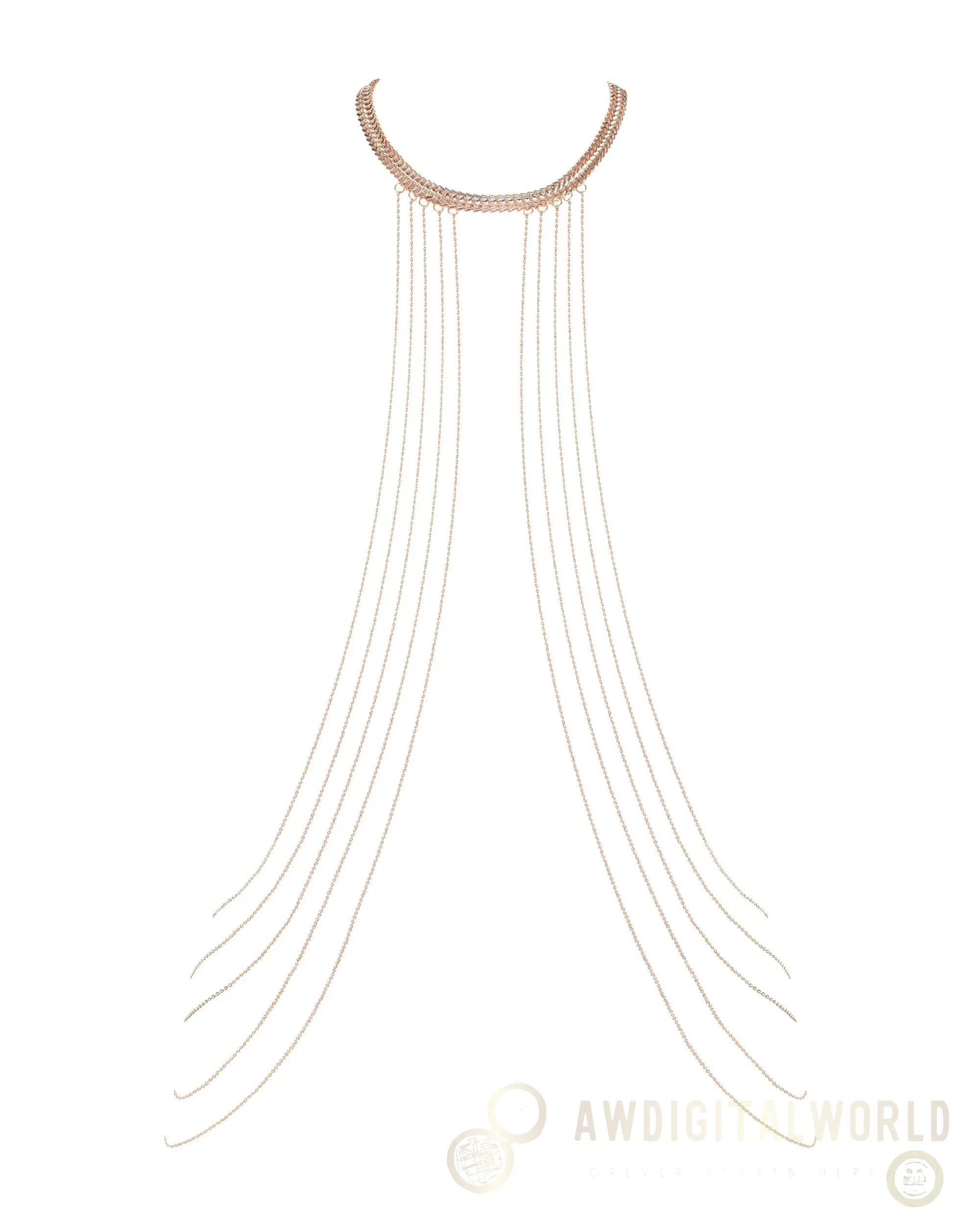 Gold Draped Body Chain Obsessive Bijou-4