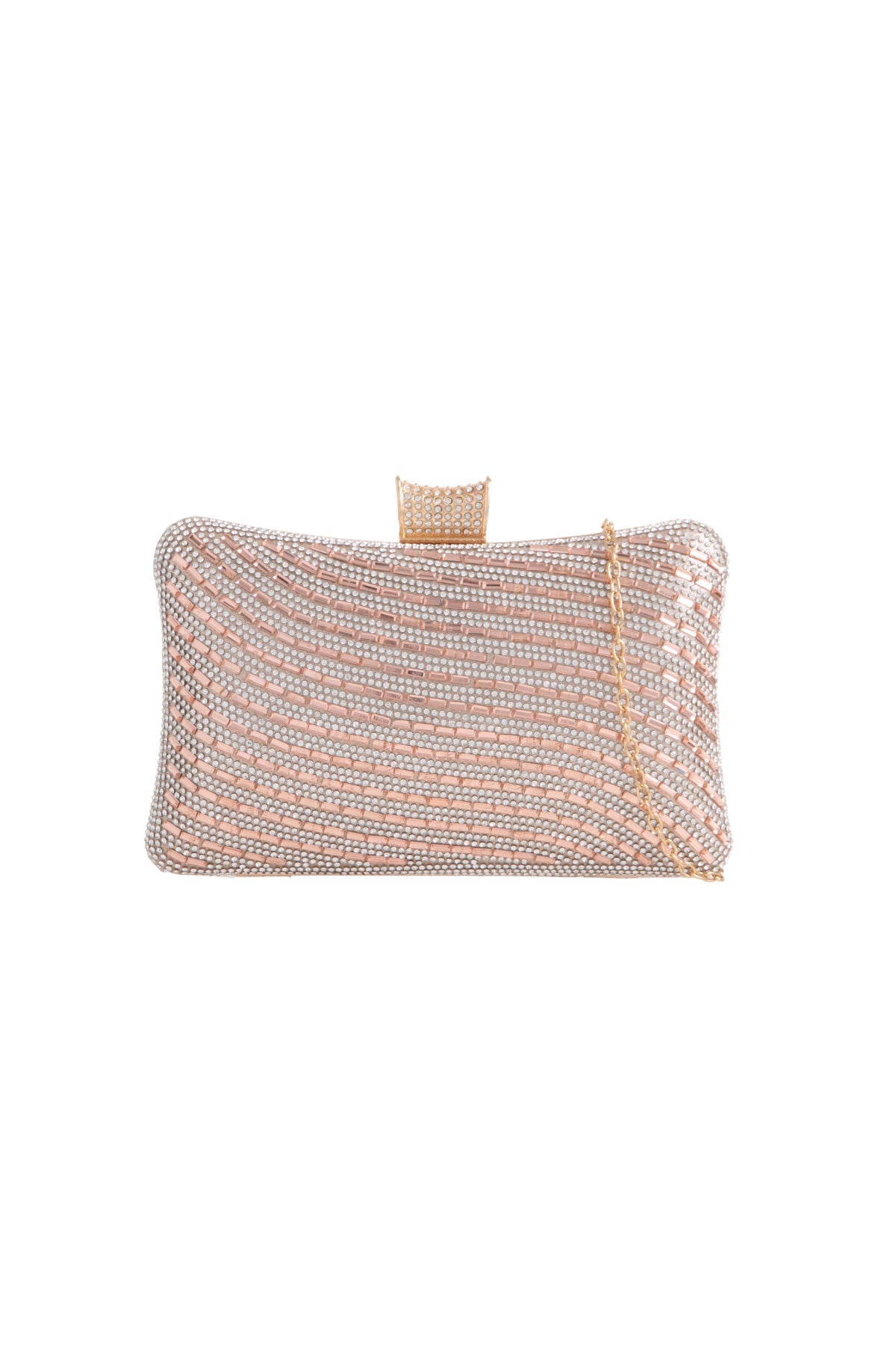 Champagne Diamante Clutch Bag Aftershock London