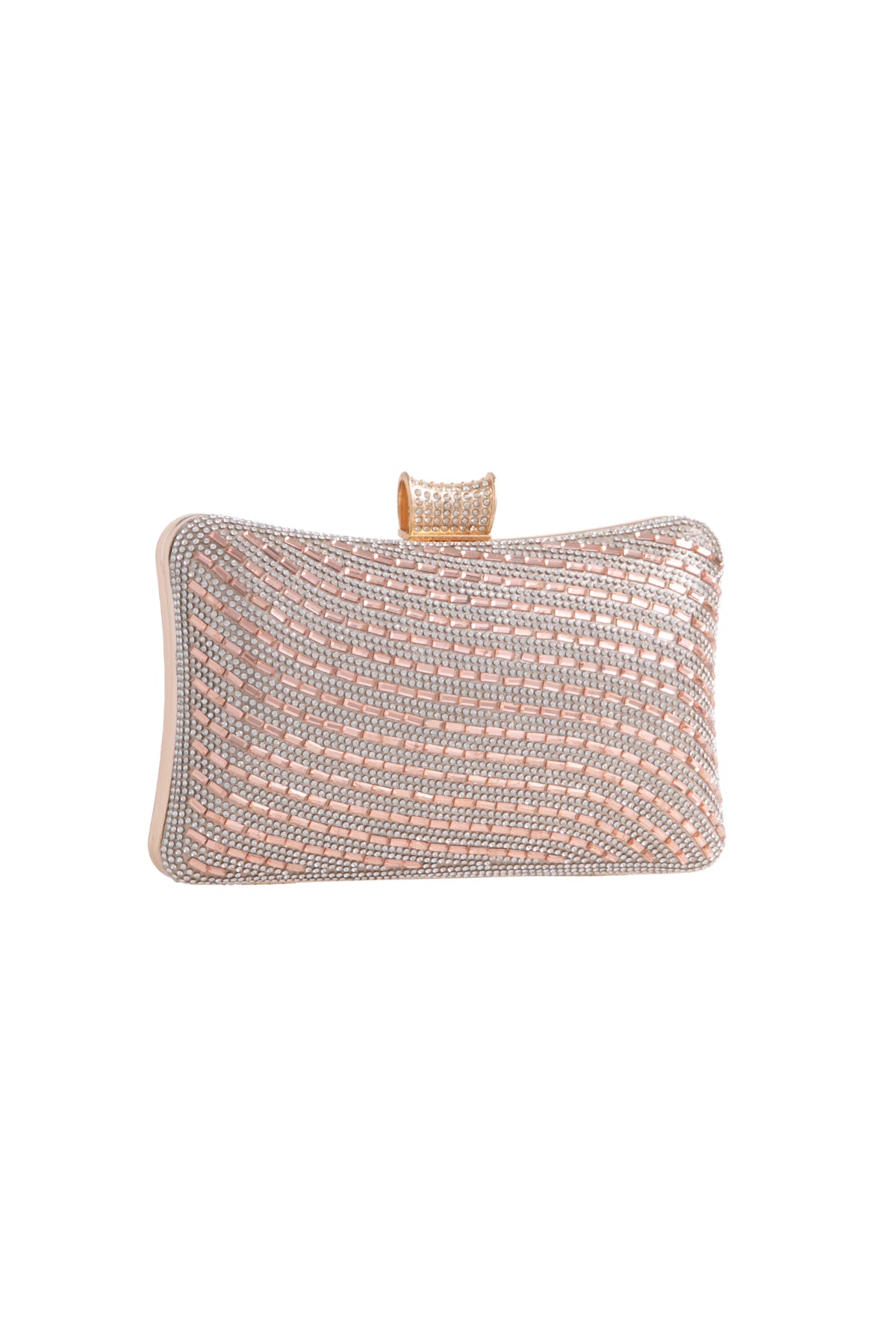 Champagne Diamante Clutch Bag Aftershock London