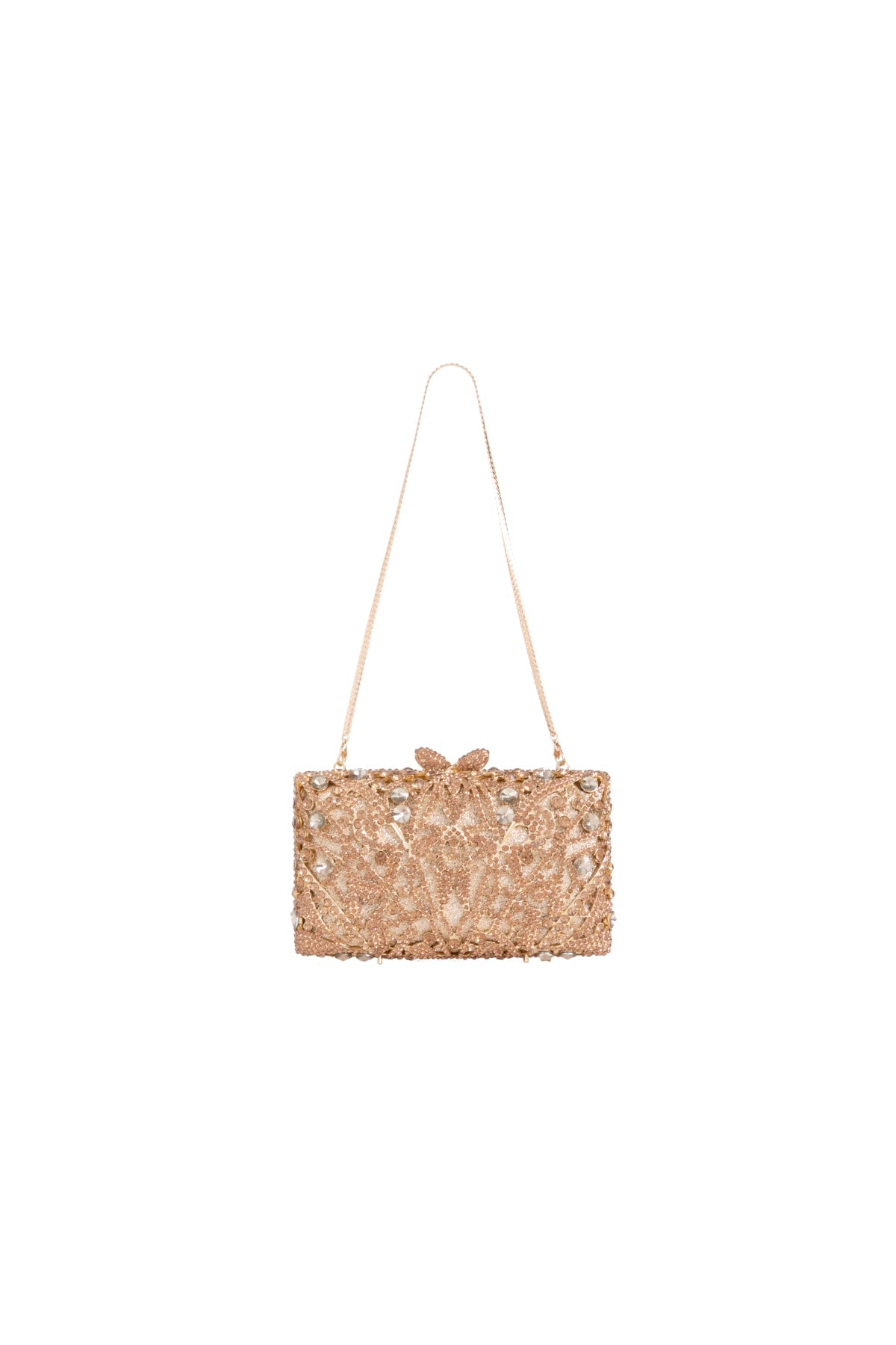 Gold Crystal Embellished Clutch Bag Aftershock London