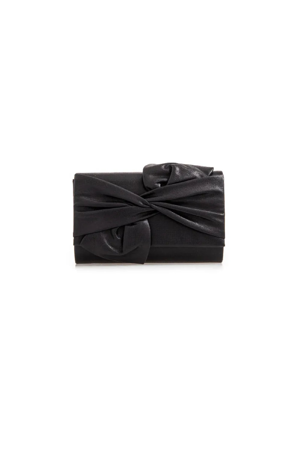 Black Evening Clutch Bag with Bow Detail Aftershock London