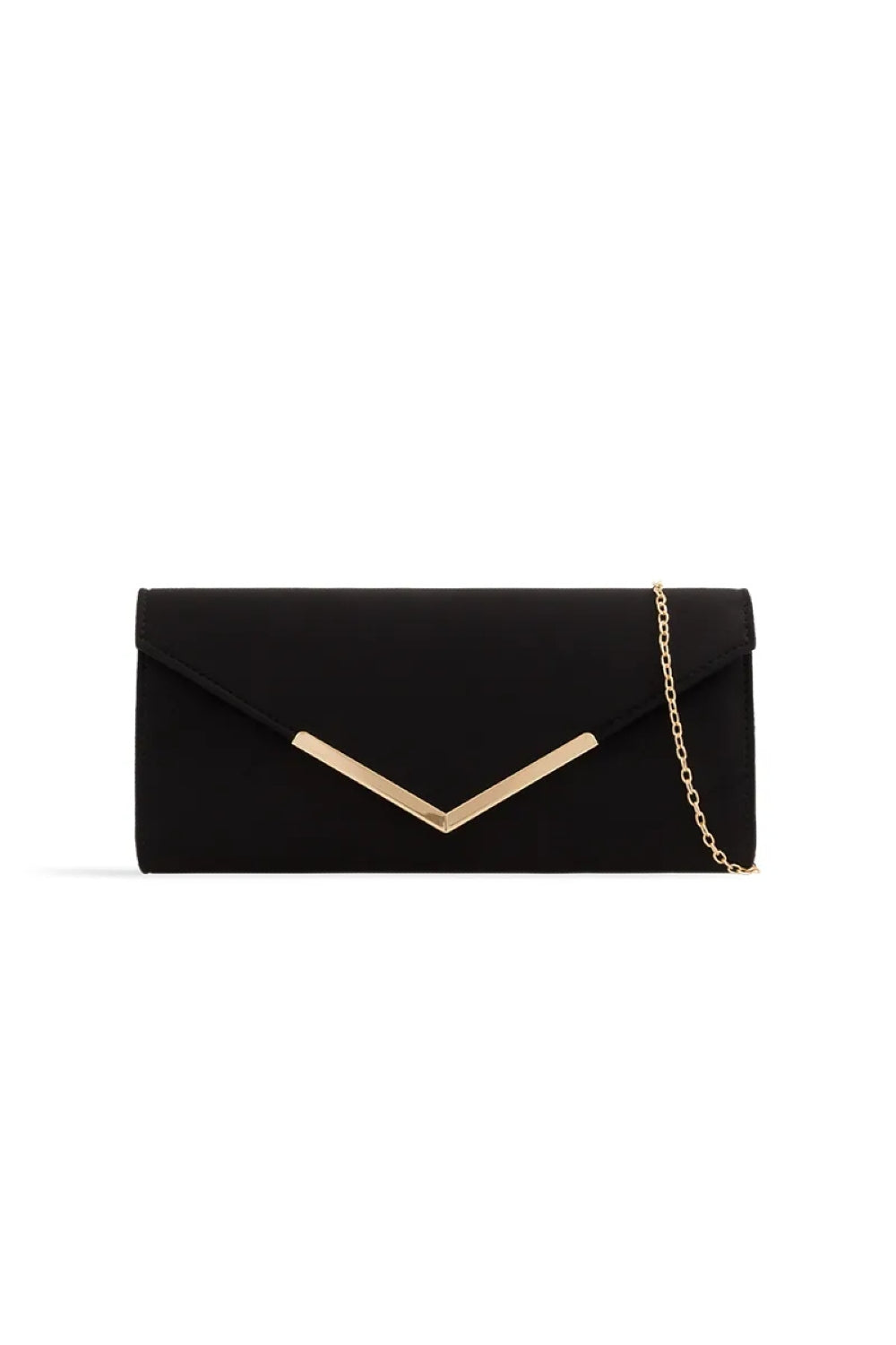 Black Suede Envelope Clutch Bag Aftershock London