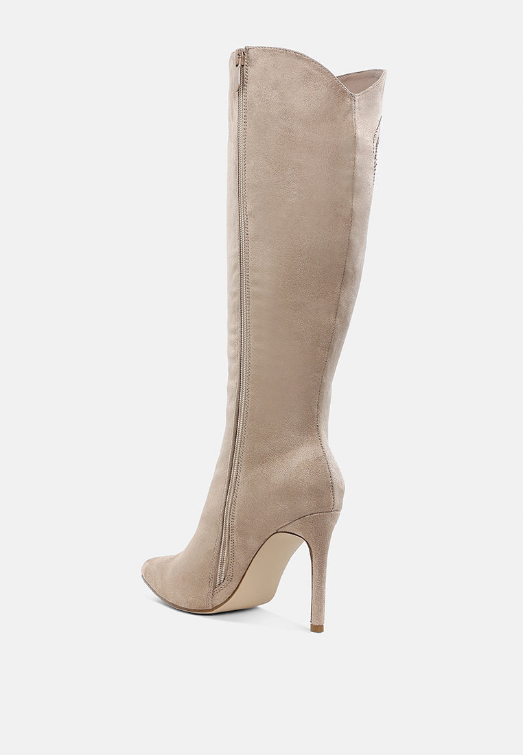 Becks Rhinestone Patterned Calf Boots-3