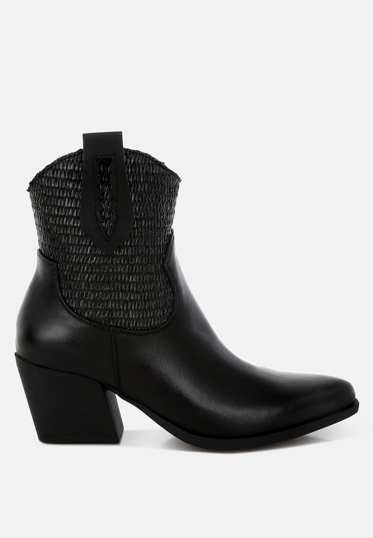 Big Mood Raffia & Faux Leather Cowboy Boots London Rag
