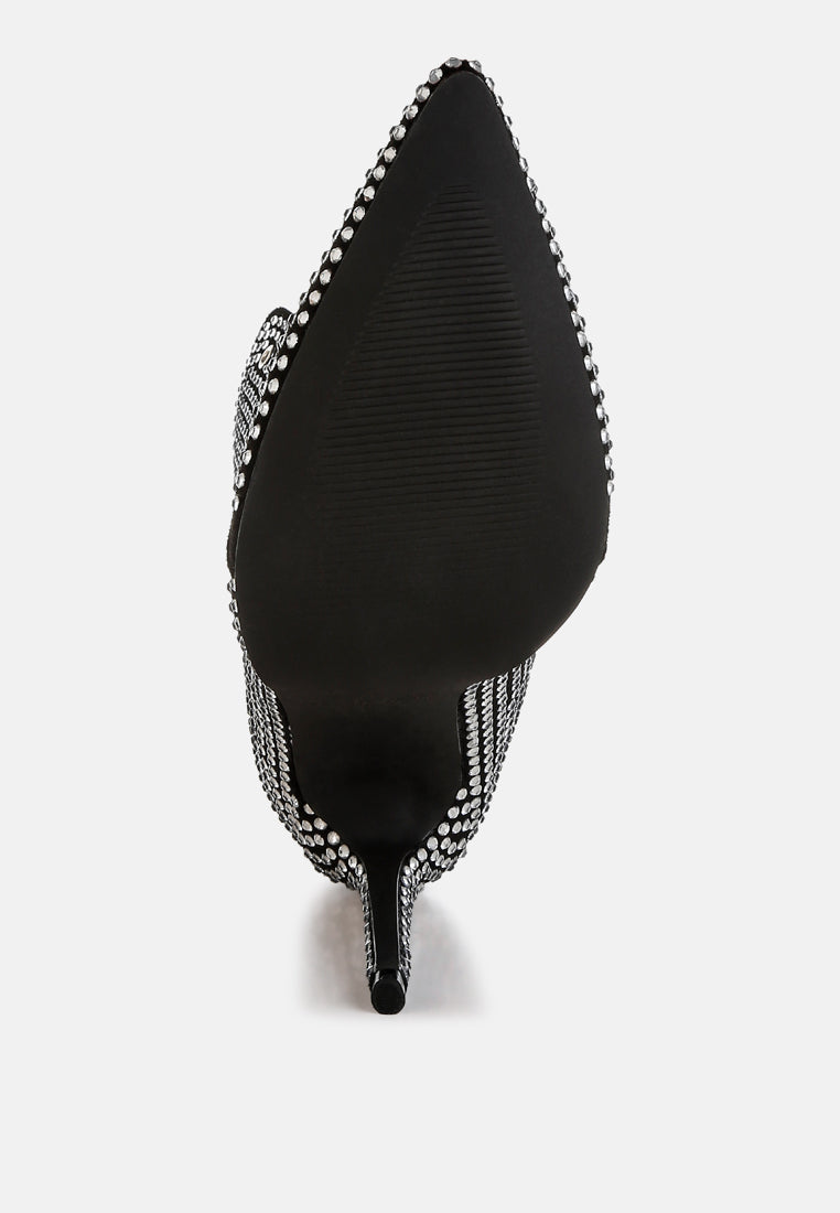 Bitetto Rhinestones Embellished Calf Boots-1