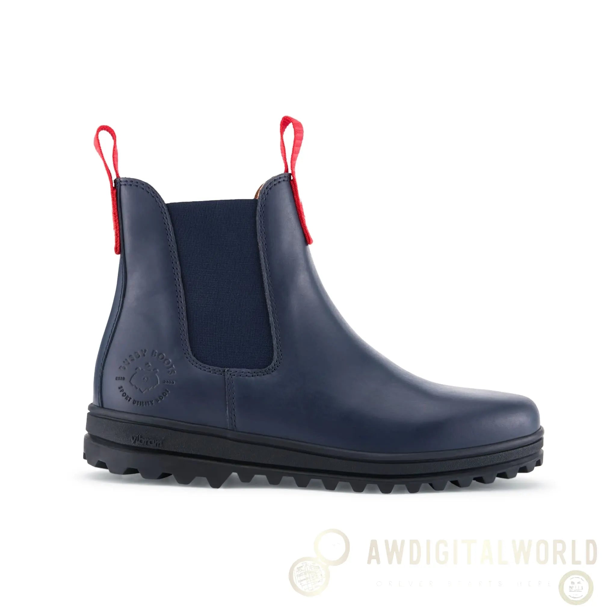 Busby Women's Winter Chelsea Boot, Navy Blue Leather Hugs & Co.
