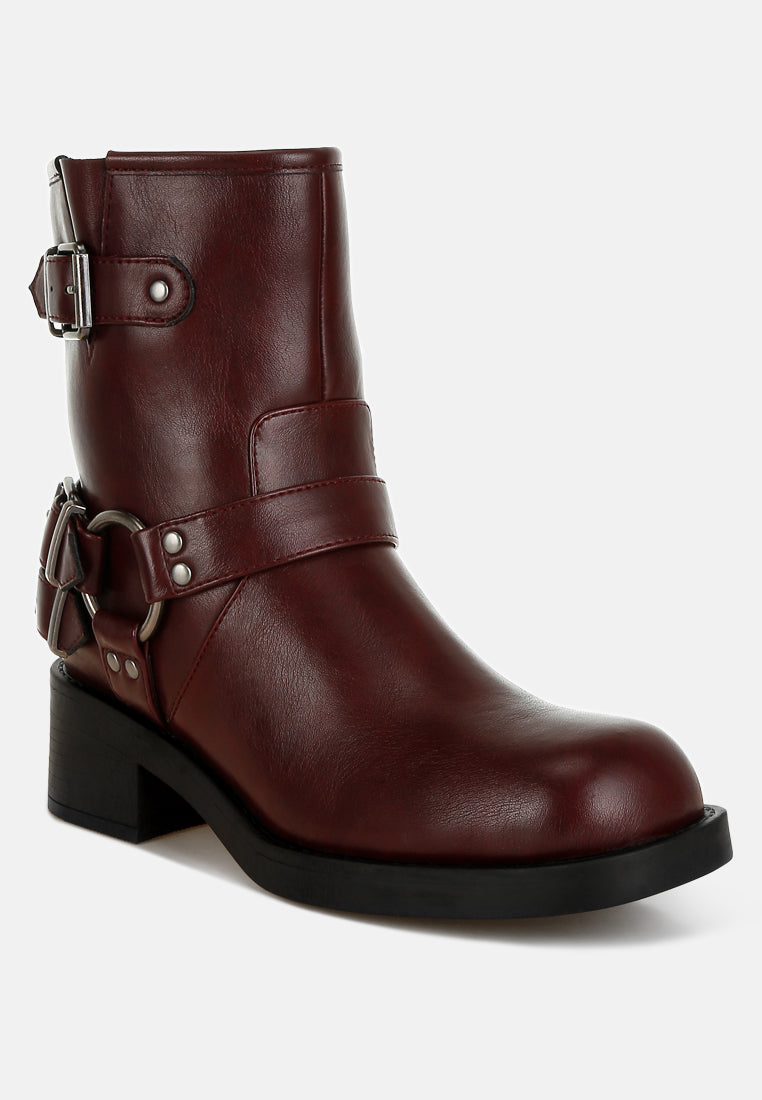 Caribou Harness Detail Biker Boots London Rag