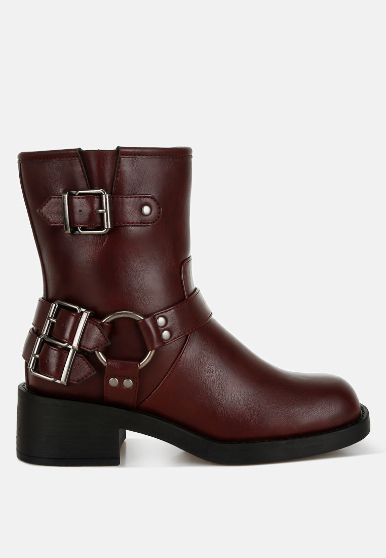 Caribou Harness Detail Biker Boots London Rag