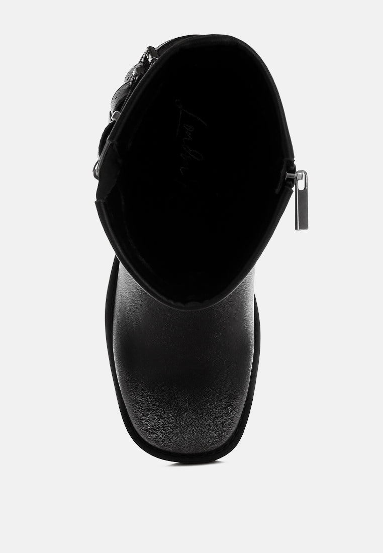 Caribou Harness Detail Biker Boots London Rag