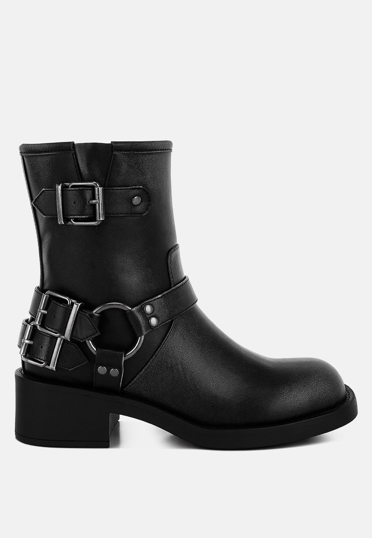 Caribou Harness Detail Biker Boots London Rag