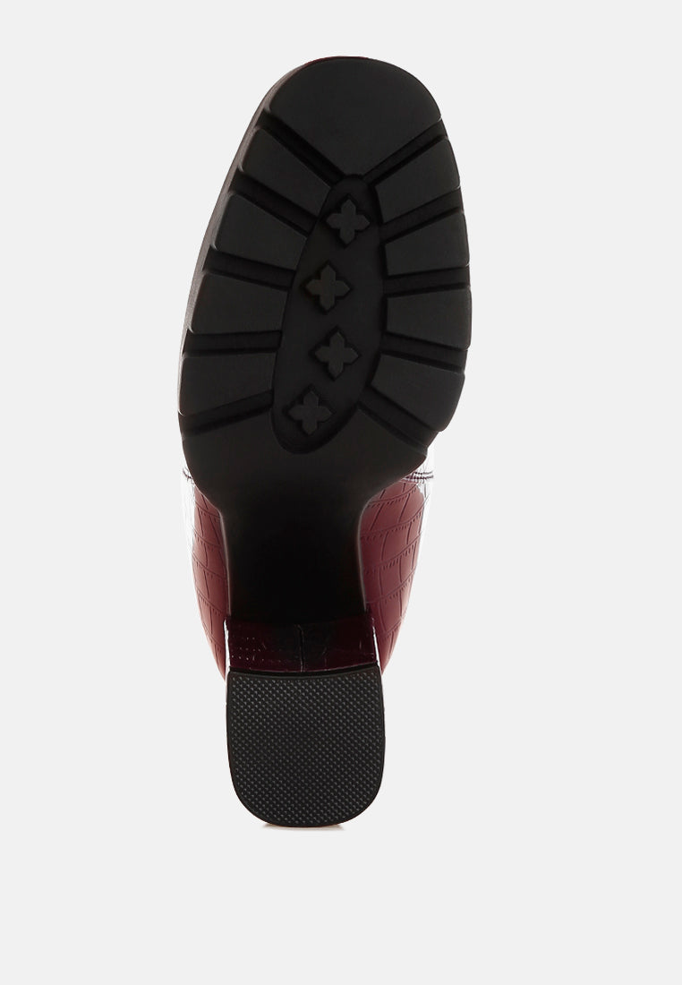 Foxy Faux Leather Croc Chelsea Boots London Rag