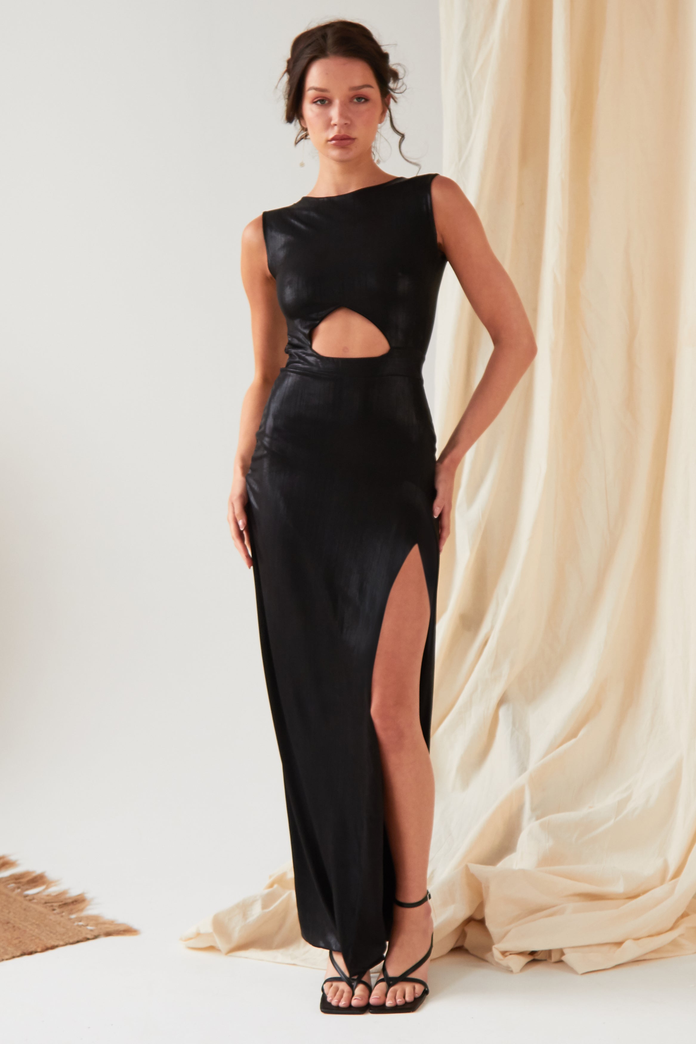 Black Cut-Out Maxi Dress Sarvin