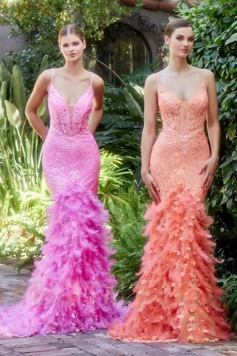 Feather Mermaid Gown-5