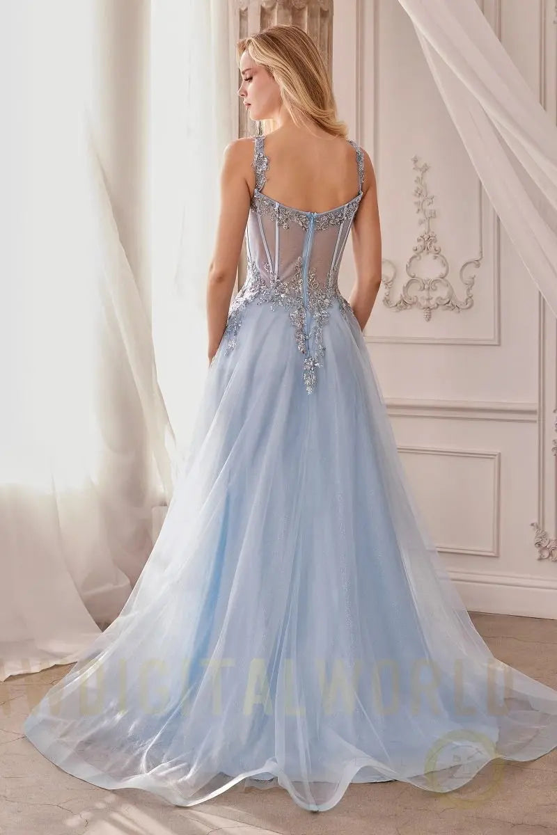 Embellished A-Line Tulle Ball Gown-2