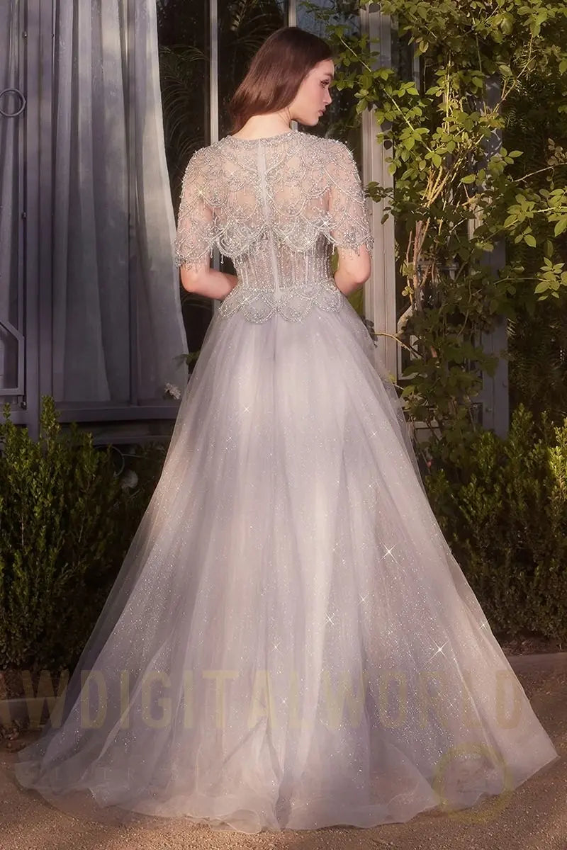 Capelet Crystal Bead Gown Tux-USA