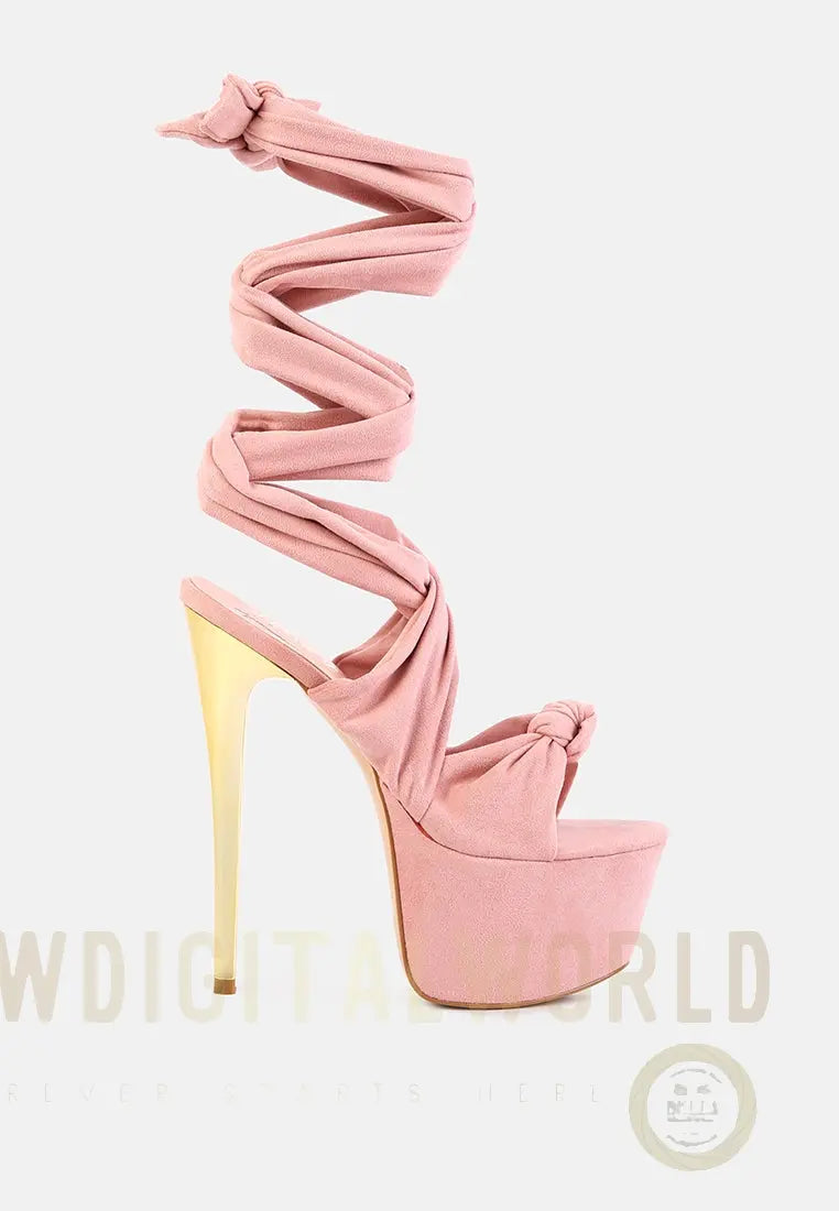 Bauble High Heeled Lace Up Sandals London Rag