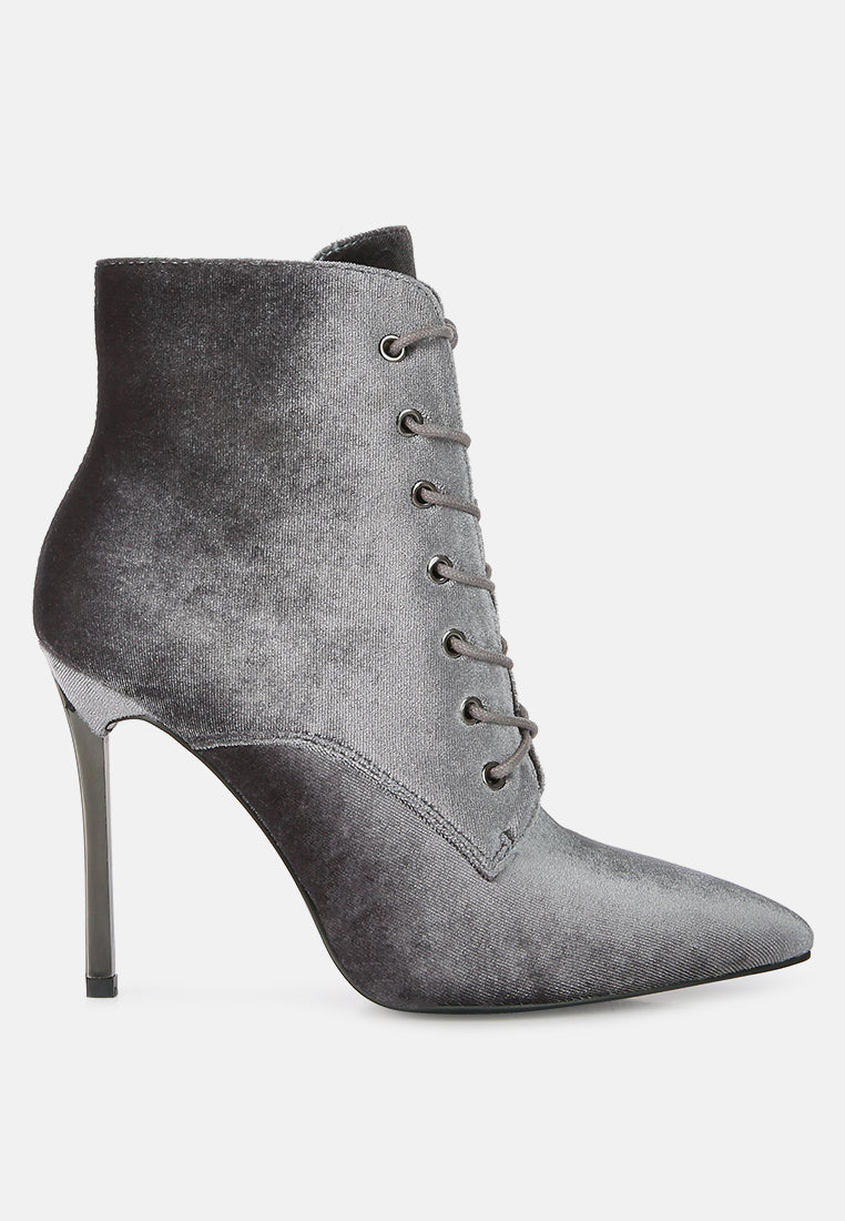 Bornsta Velvet High Heeled Velvet Boots London Rag