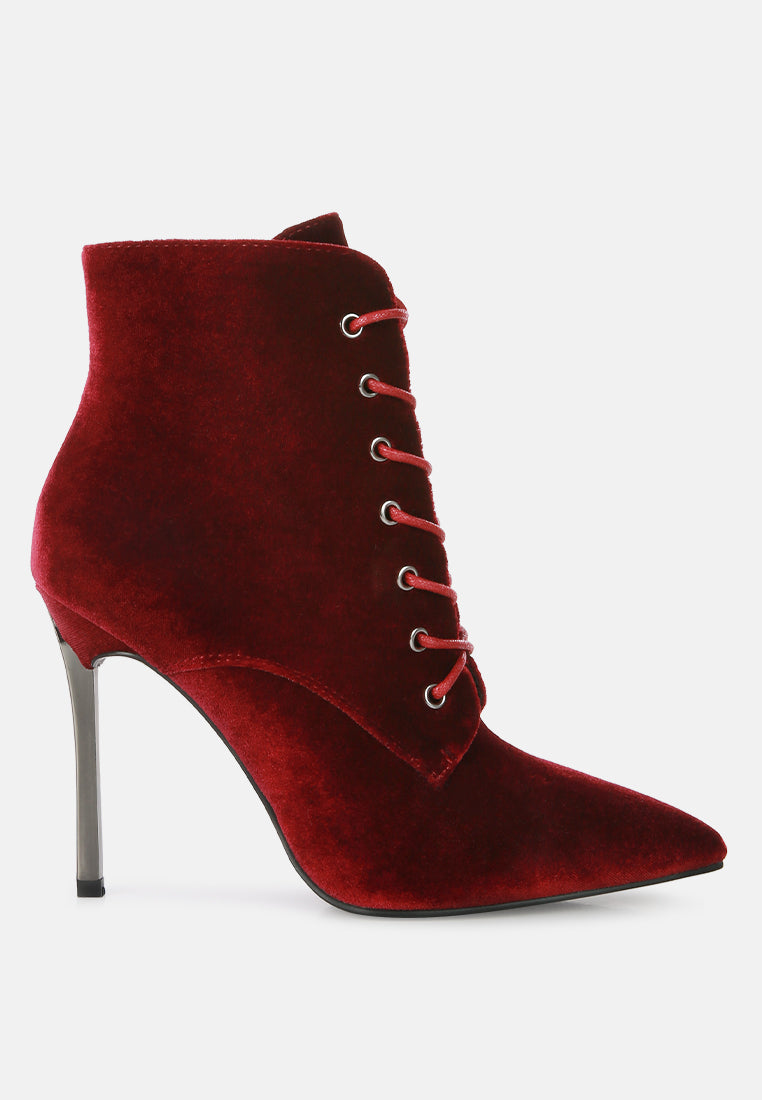 Bornsta Velvet High Heeled Velvet Boots London Rag