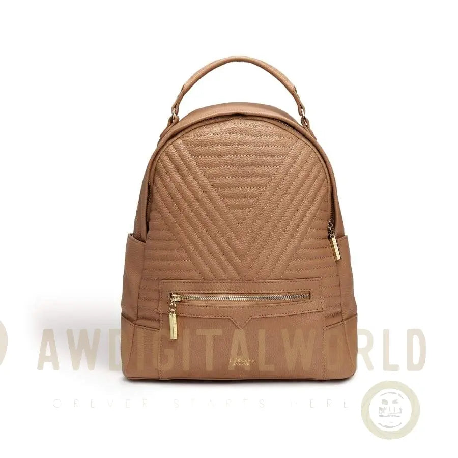 Camberwell Brown Quilted Vegan Laptop Backpack-0