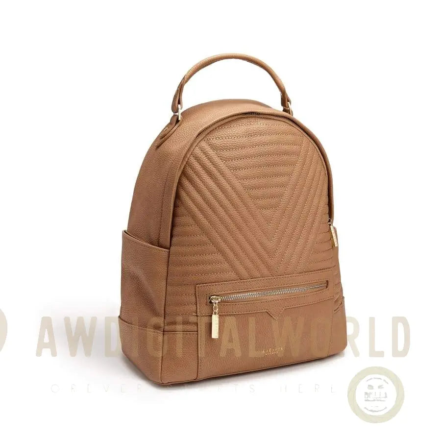 Camberwell Brown Quilted Vegan Laptop Backpack-1