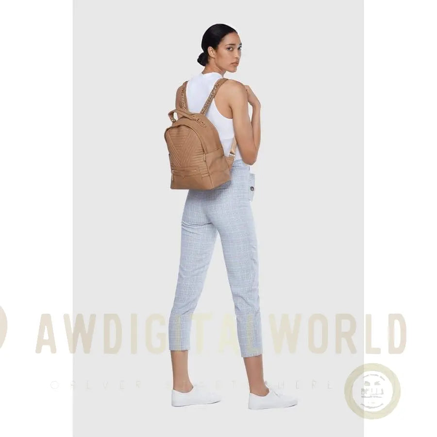 Camberwell Brown Quilted Vegan Laptop Backpack-2