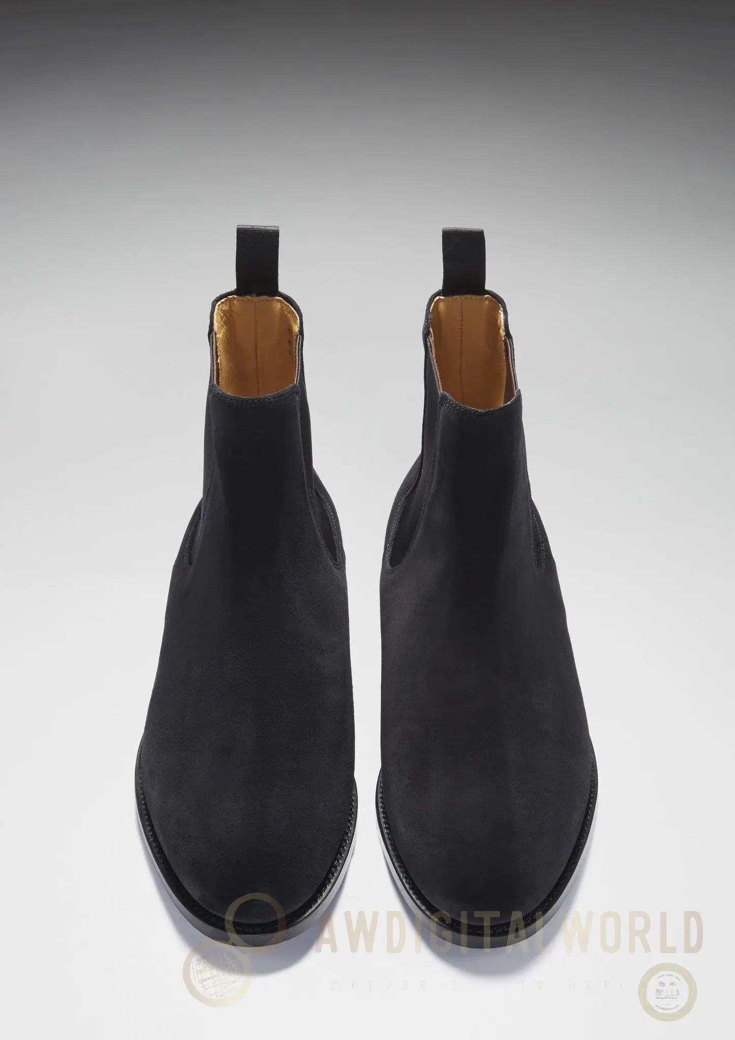 Black Suede Chelsea Boots, Welted Leather Sole Hugs & Co.