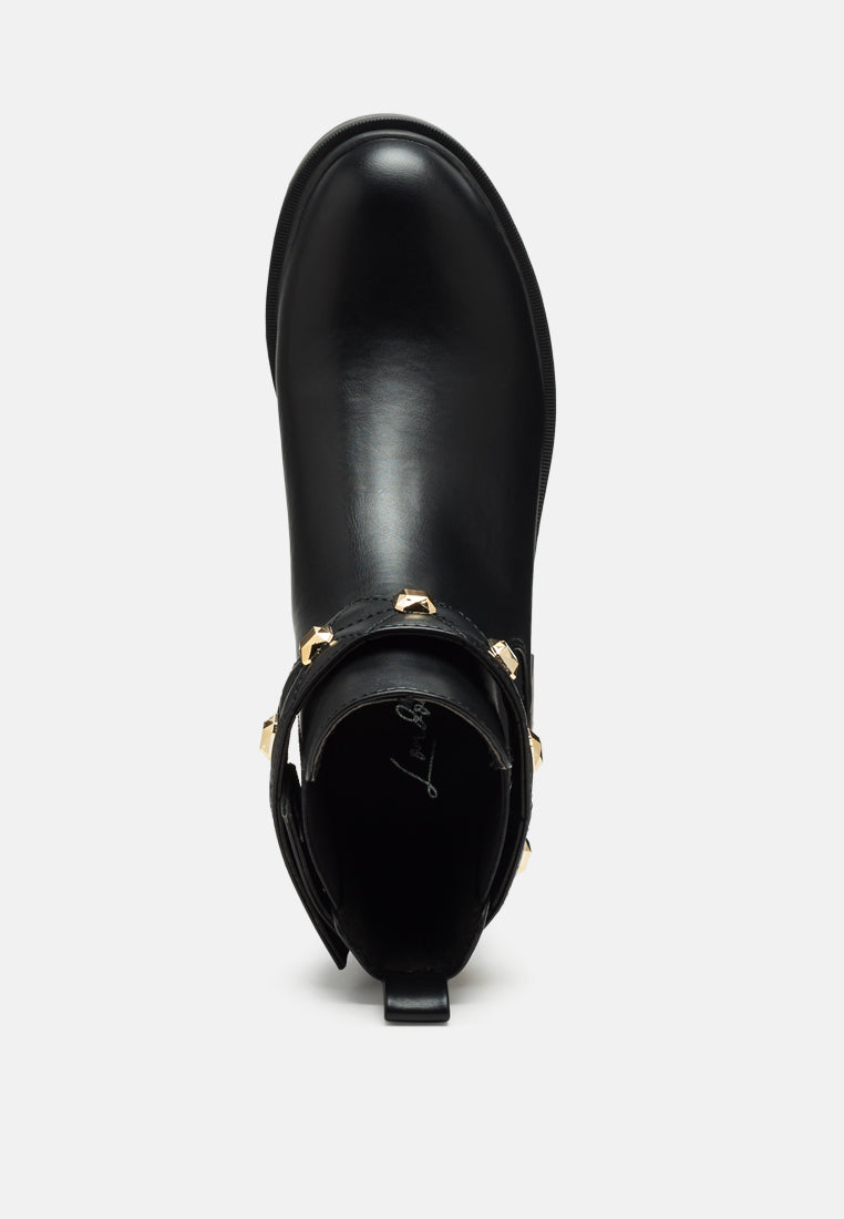 Cleopa Metallic Stud Embellished Chelsea Boots-4