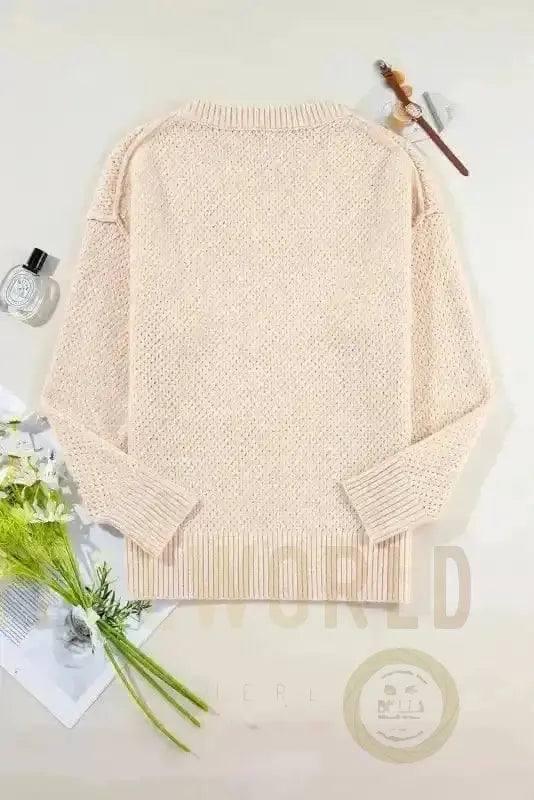 Eyelet Elegance Drop Sweater Fashionfitz
