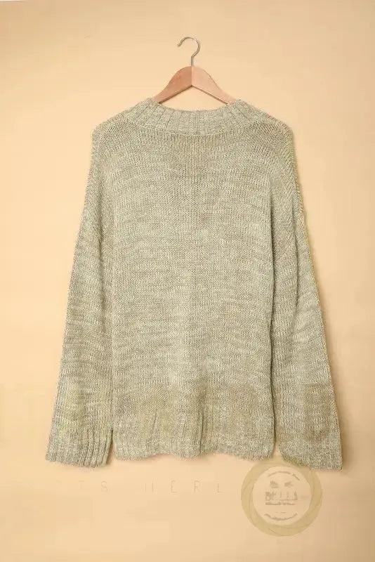 Gray Knit Loose Sweater Fashionfitz
