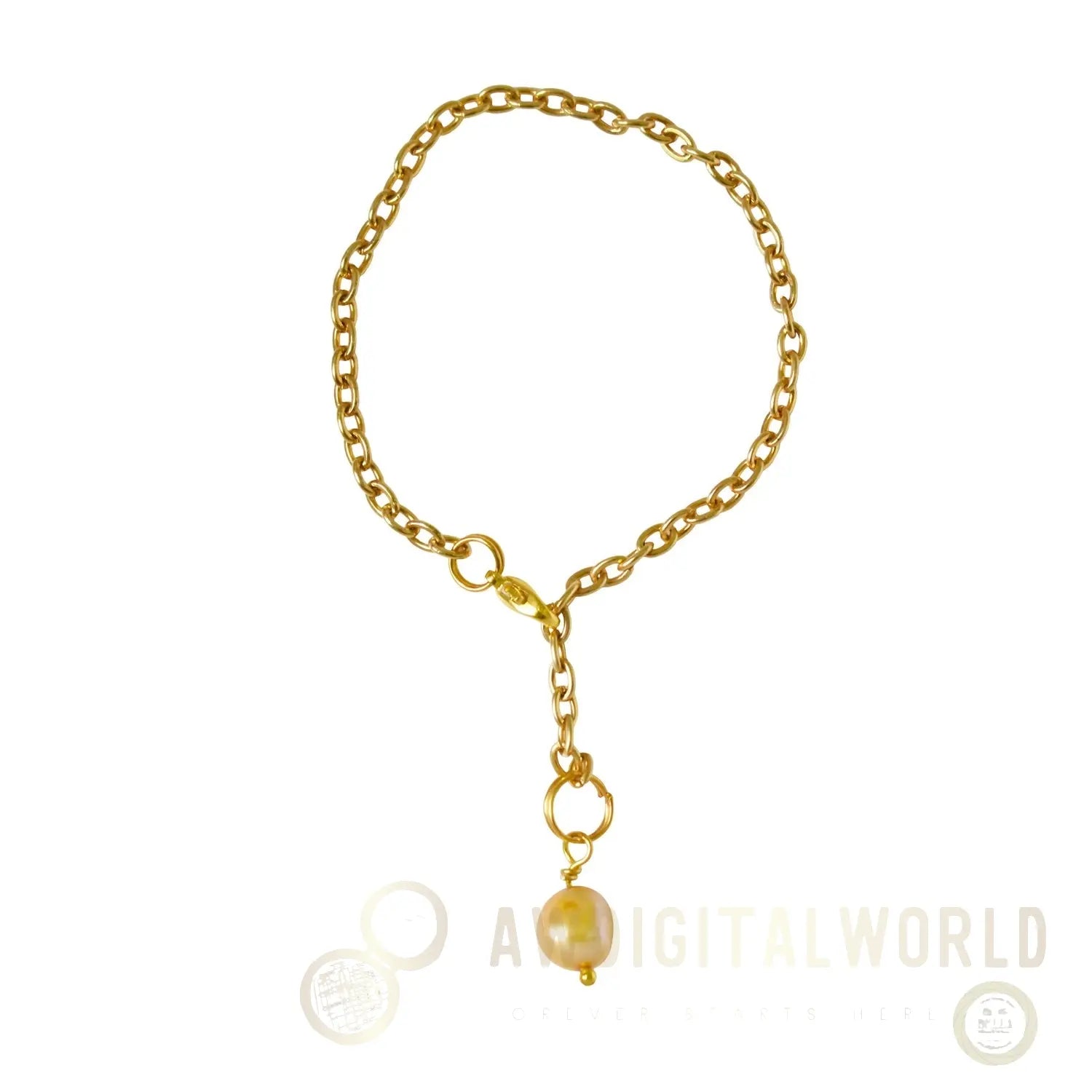 Gold freshwater pearl adjustable bracelet or anklet on gold plated chain | by Ifemi Jewels Ifemi Jewels