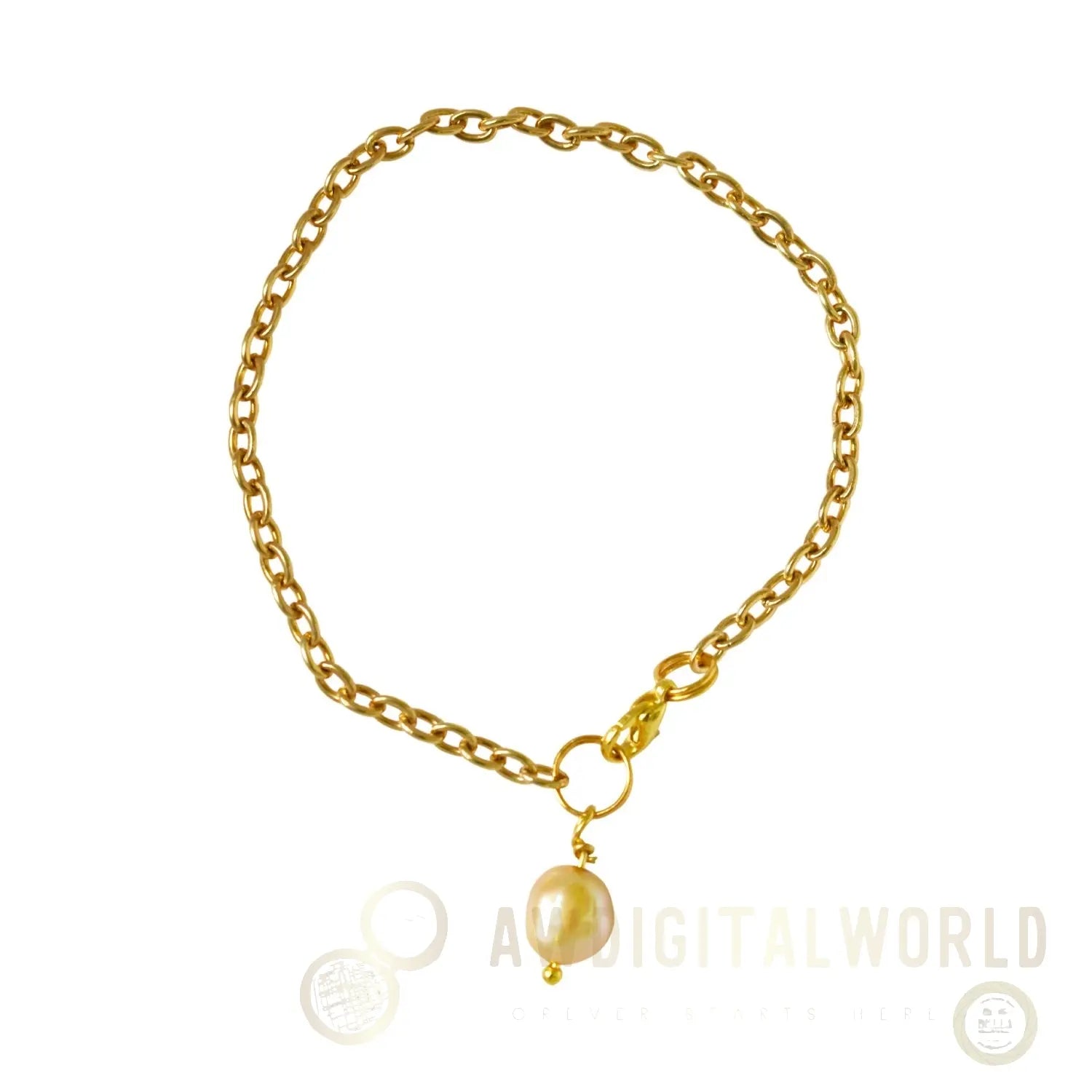 Gold freshwater pearl adjustable bracelet or anklet on gold plated chain | by Ifemi Jewels Ifemi Jewels