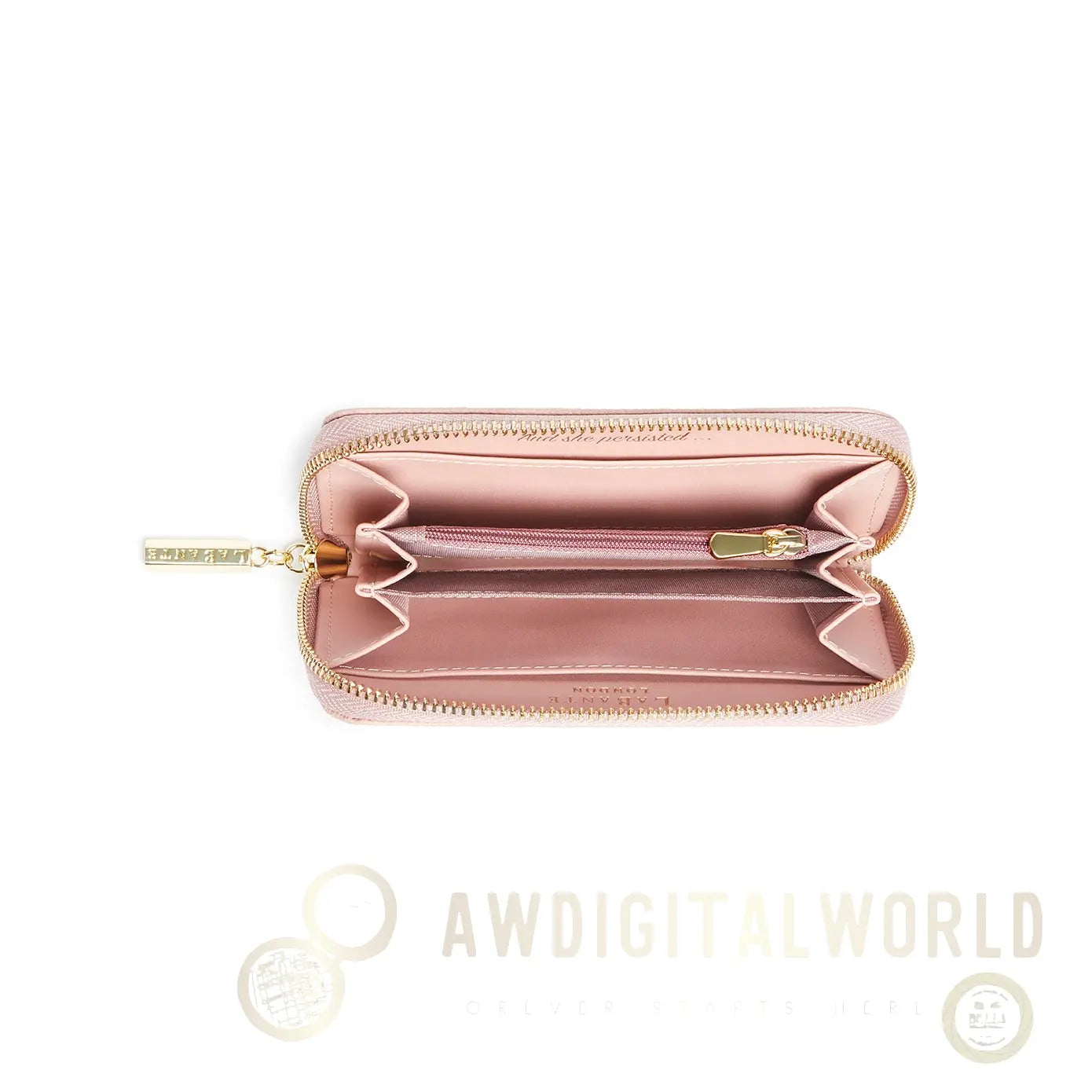 Ellen Pink Vegan Zip Around Wallet LaBante London