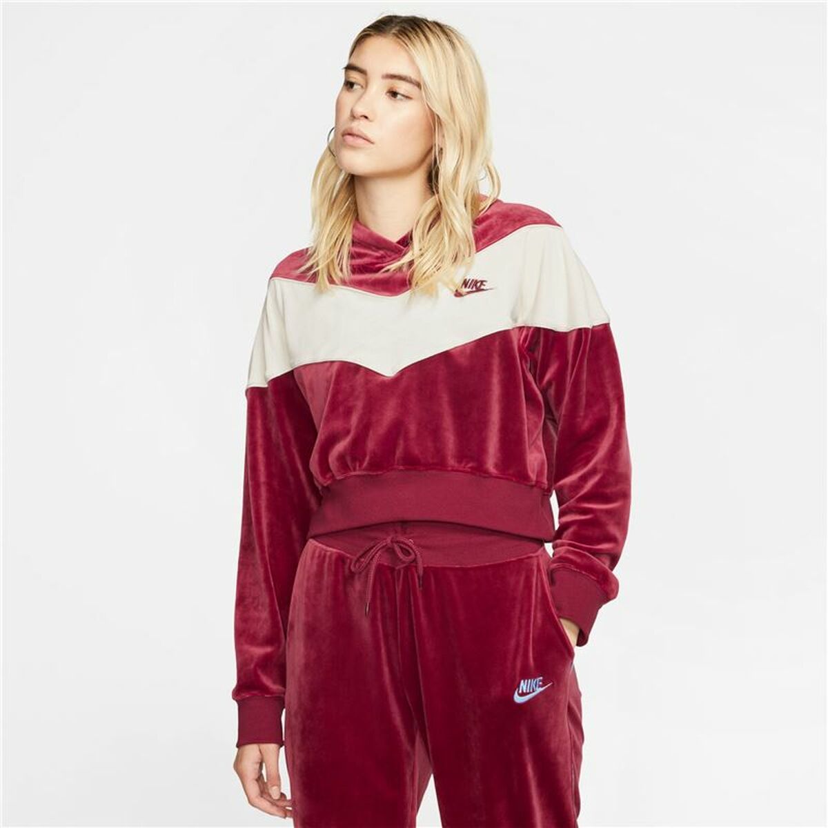 Women’s Hoodie Nike Sportswear Heritage Dark Red Bigbuy