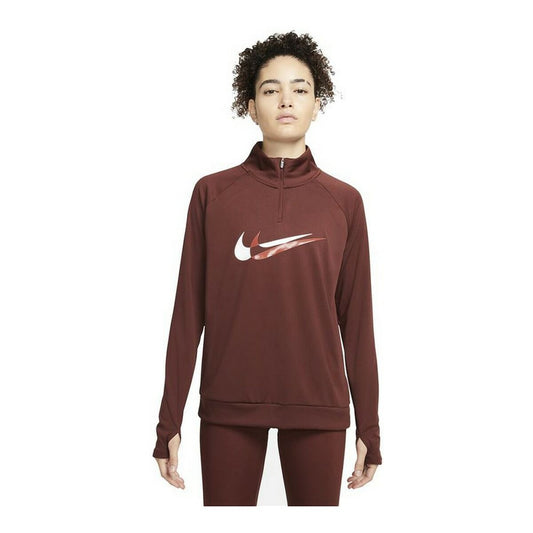 Women's long sleeve T-shirt Nike Dri-FIT Swoosh Run Brown Bigbuy