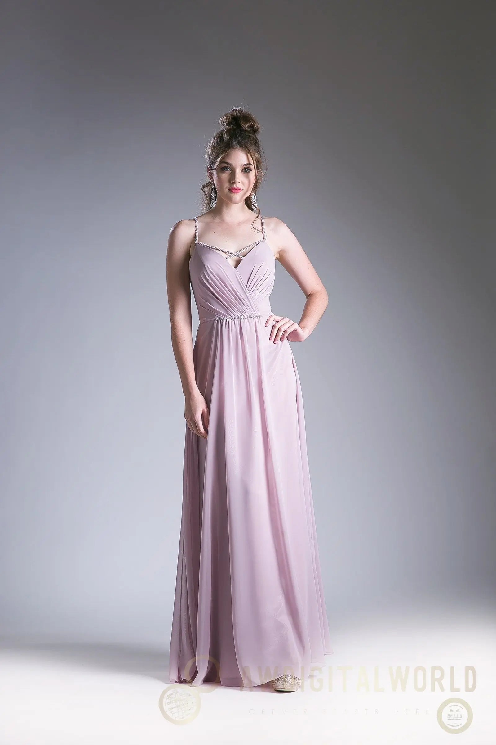 V Neckline With a Beaded Band Dress Tux-USA