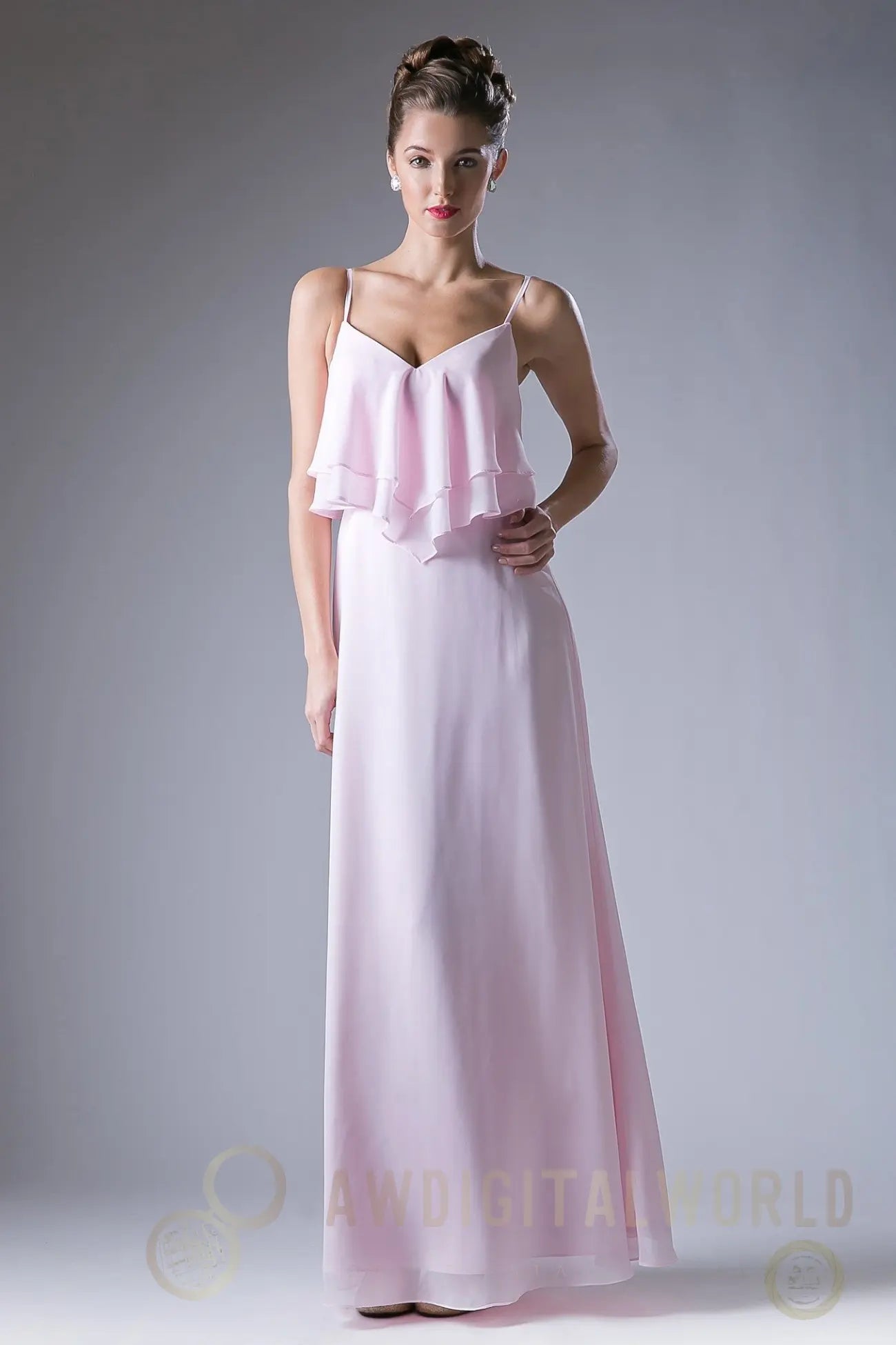 Chiffon Sheath Dress with a V Neckline Tux-USA