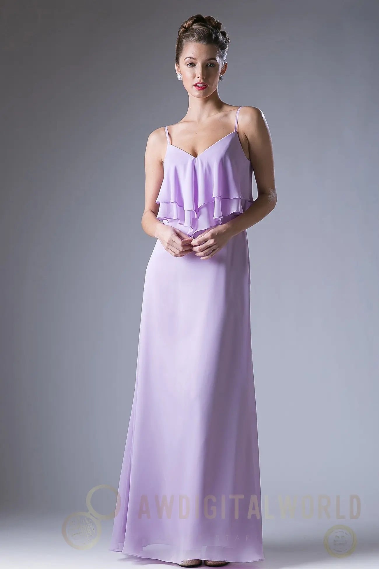 Chiffon Sheath Dress with a V Neckline Tux-USA