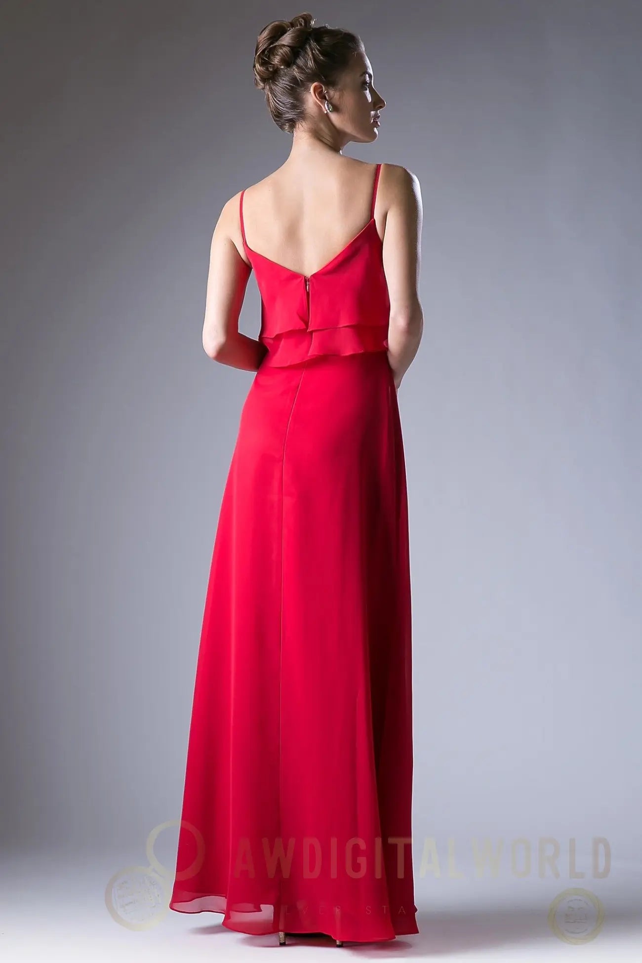 Chiffon Sheath Dress with a V Neckline Tux-USA