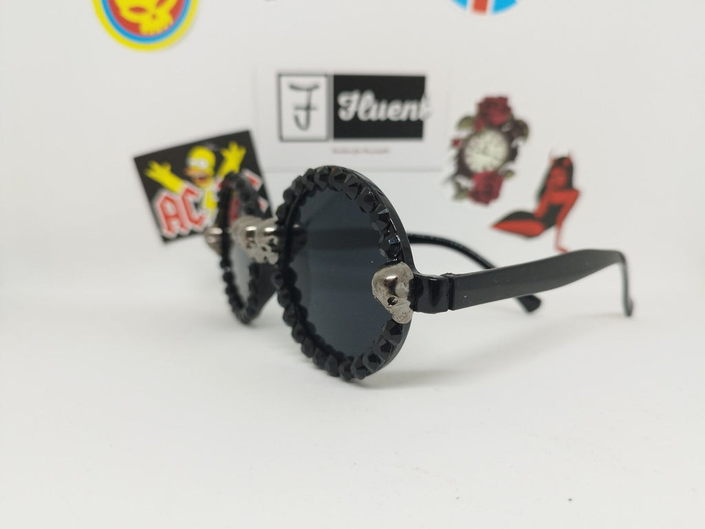 round gothic style Sunglasses With Skull's Unbranded