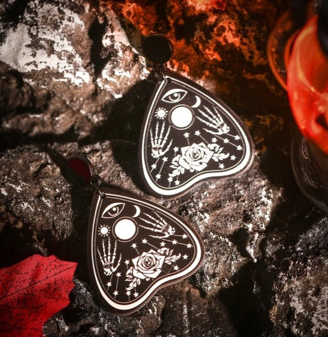 Gothic Black Rose Earrings Fluent