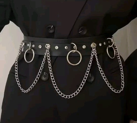 Gothic High Waisted Chain Belt Belt Maison
