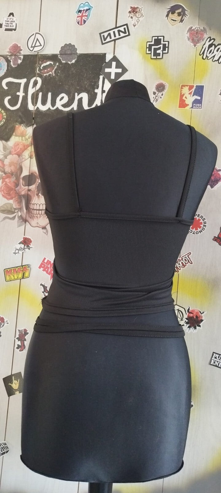 Gothic Rose Skull Halter Neck Fluent