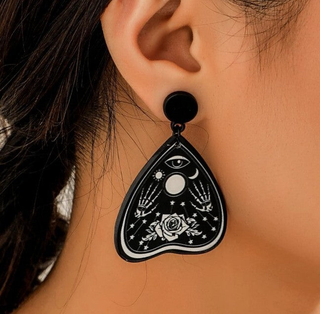 Gothic Black Rose Earrings Fluent