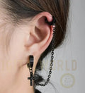 1 Piece Gothic Cross Fake Earring Fluent