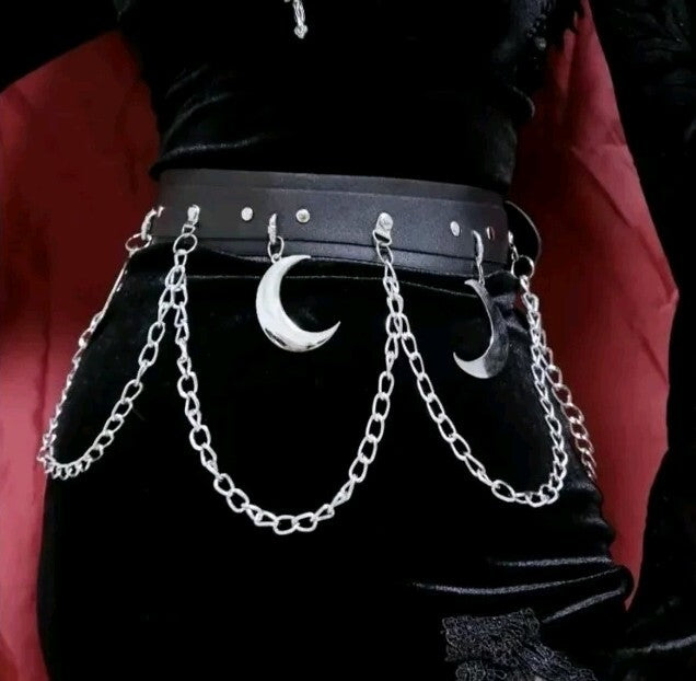 Moon Gothic High Waisted Chain Belt Fluent