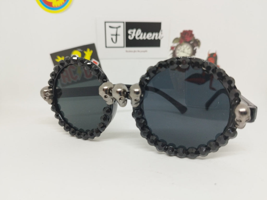 round gothic style Sunglasses With Skull's Unbranded
