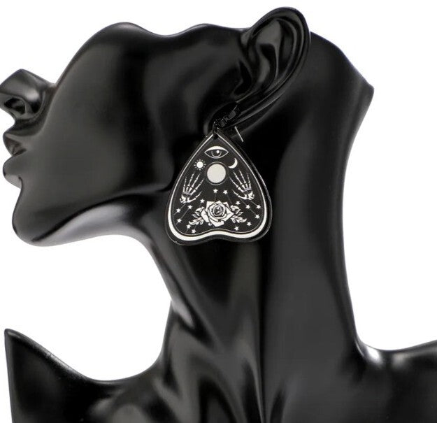 Gothic Black Rose Earrings Fluent