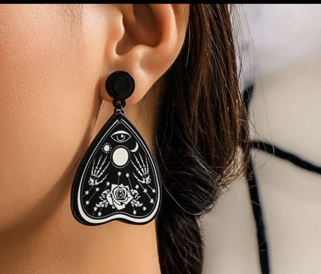 Gothic Black Rose Earrings Fluent