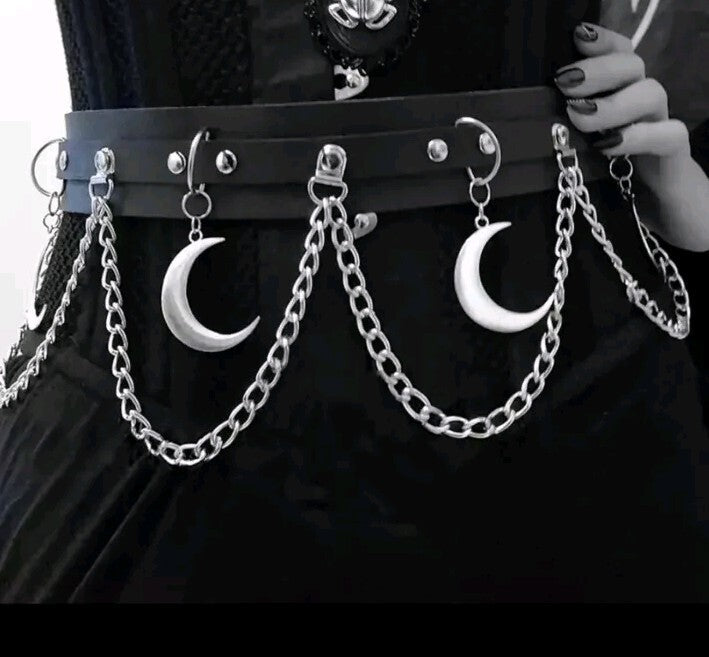 Moon Gothic High Waisted Chain Belt Fluent